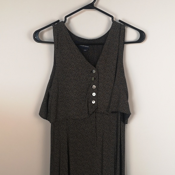 Vintage Tristan & Iseut Women's Medium Rayon 90 Maxi dress brown pattern floral - Picture 2 of 6